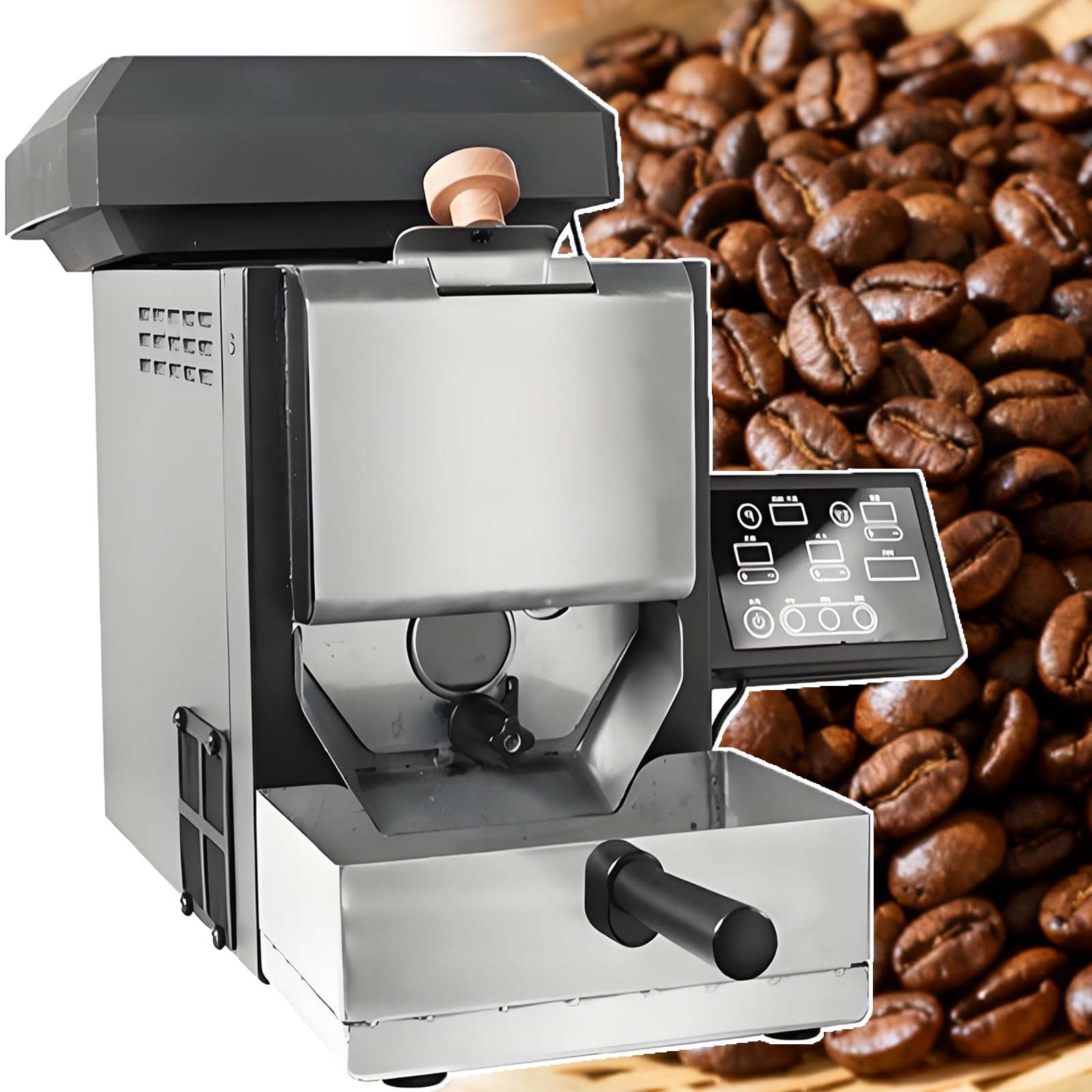 Tostatrice Elettrica per caffè in Grani per Uso Domestico-Macchina Automatica per Tostatura caffè per Uso Commerciale,3 modalità Personalizzabili,Raffreddamento Rapido Senza Fumo