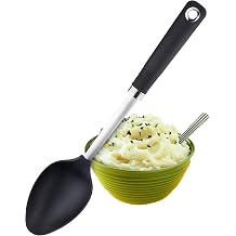 Sabatier Professional Nylon Serving Spoon - Anti-Scratch for Non-Stick Pans. Dishwasher Safe. Stainless Steel Core and Soft Grip Handle. Ideal Cooking Utensil.