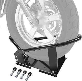 Motorcycle Wheel Chock for Trailer, Adjustable for 15-21 Inch Wheels