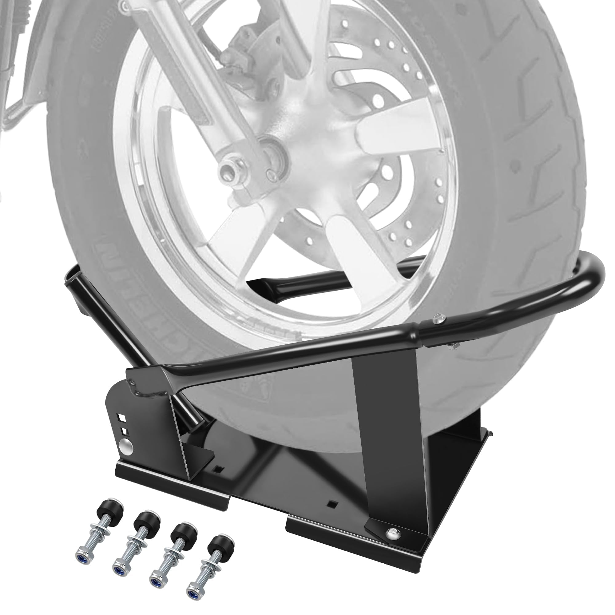 Motorcycle Wheel Chock for Trailer, Adjustable for 15"-21" Wheels