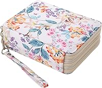 Vista 18 de Lbxgap Estuche para lápices con cremallera, 72 ranuras para lápices con patrón de impresión para bolígrafos o marcadores de acuarela, estuche