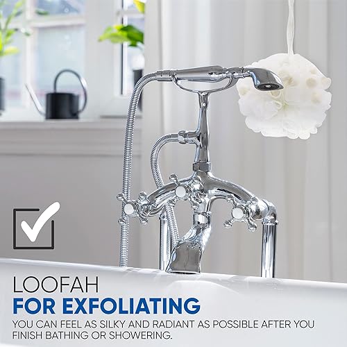 Miniatura 5 de T.Taio Esponjabon - Esponjabon para baño de ducha, bola de gel corporal Luffa Loufa, limpiador de puf de malla para limpieza completa, espuma para