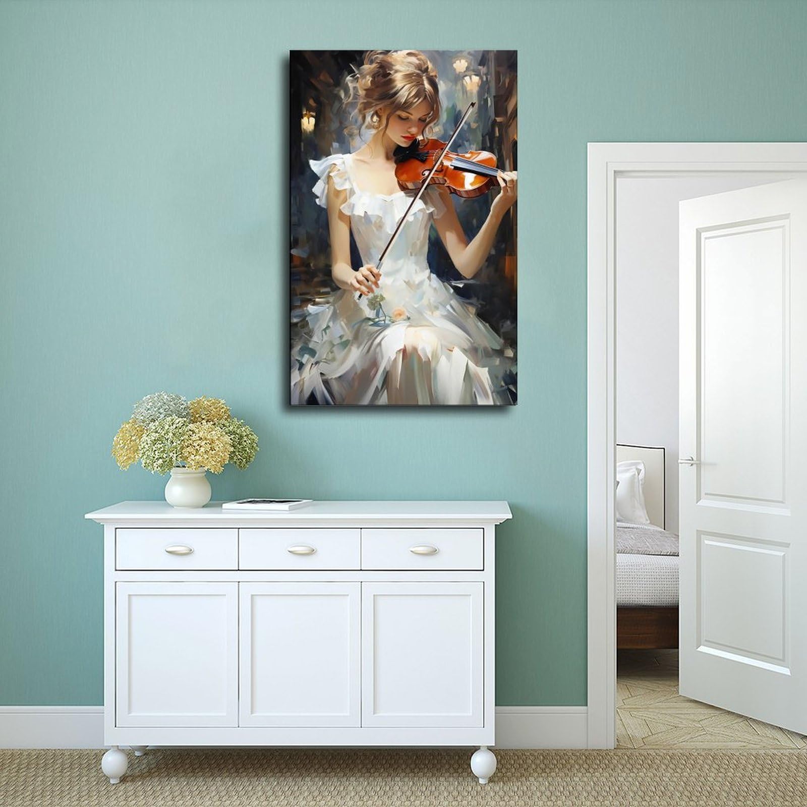 Elegante poster musicale da parete su tela per camera da letto, decorazione per ufficio, camera da letto, regalo, 40,6 cm L x 61 cm W