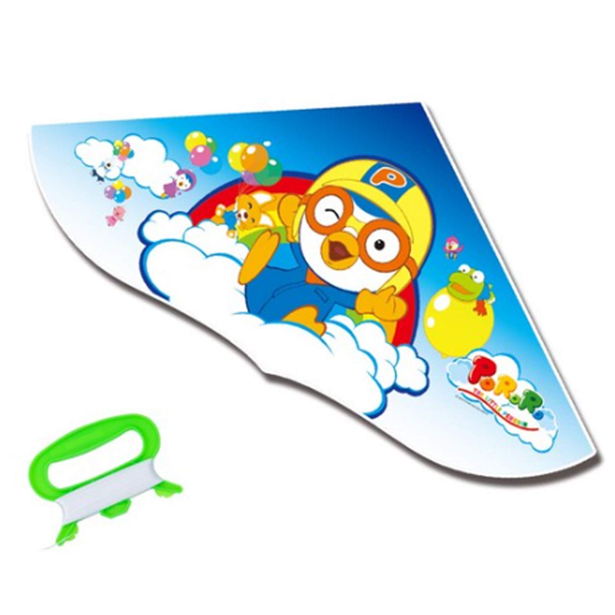 BNC Pororo Triangle Kite, for Kids Easy to Fly Cartoon Pororo Character, Toy Korean Traditional Kite Set, Made in Korea