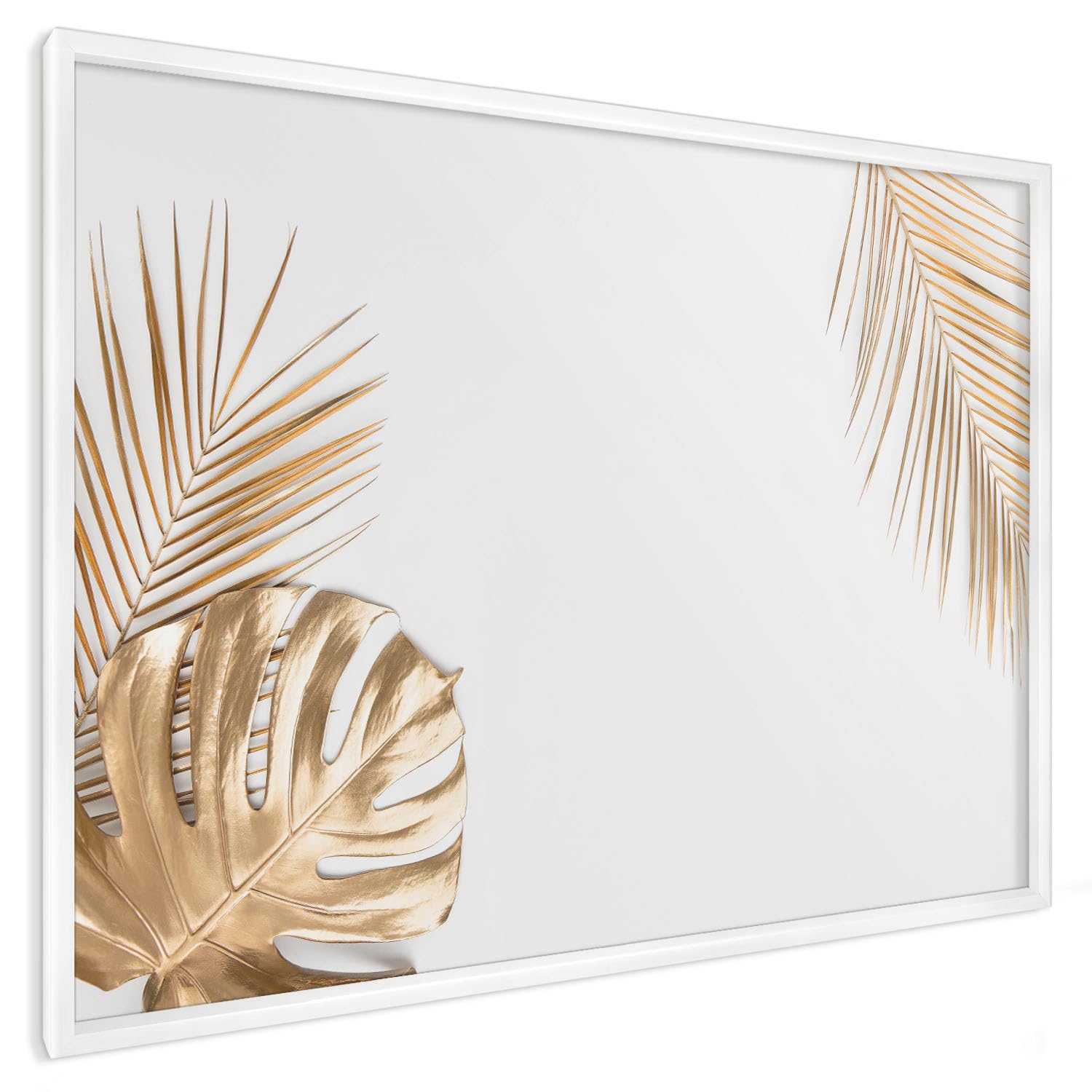Panel Magnético Informativo 100x70 cm | con Marco Blanco | Hojas Elegantes | Montaje Fácil | Pizarra de Pared | Para Restaurante y Bar | Expositor para Menú, Ofertas del Día