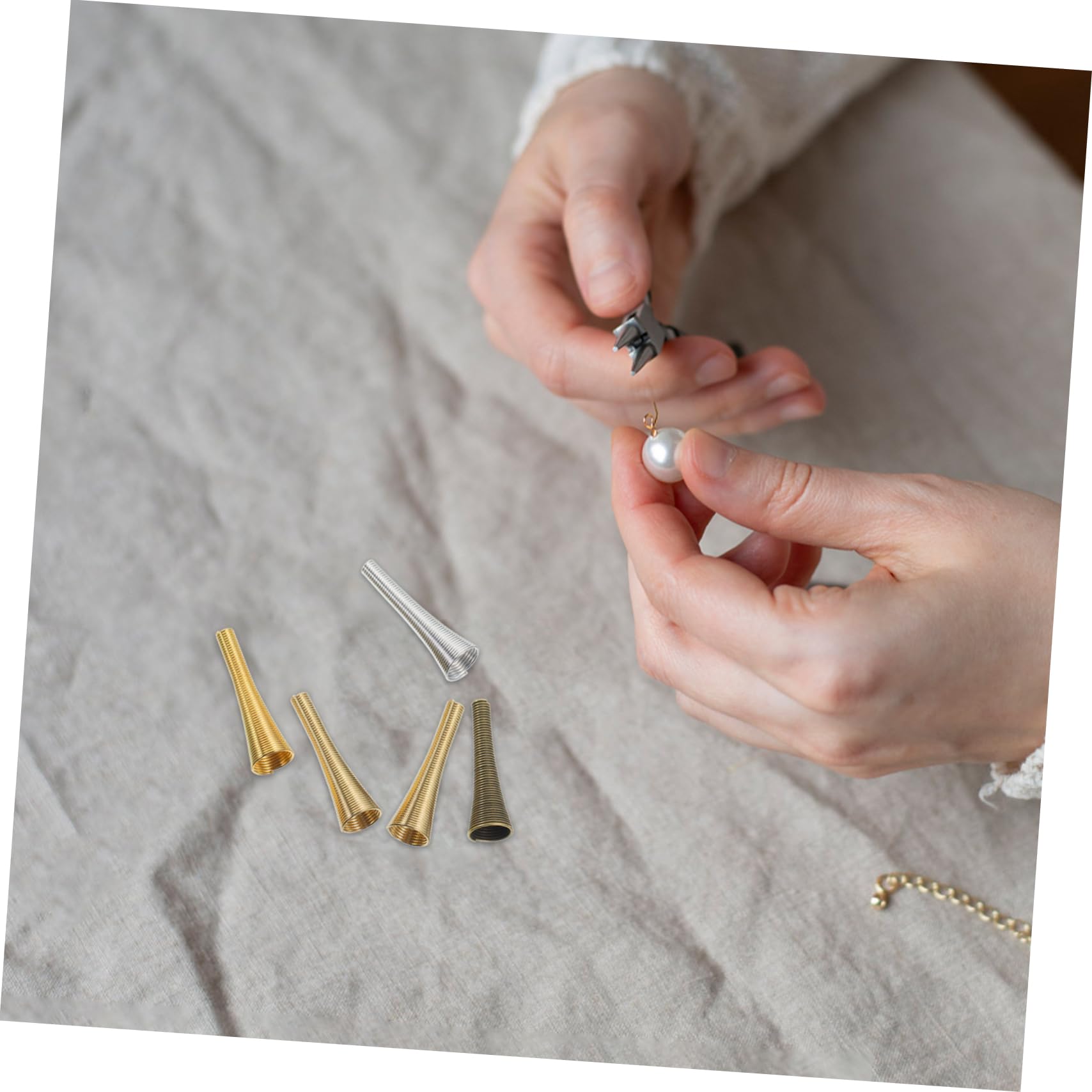 ARTIBETTER 60pcs Metal Cone Bead Caps for Jewelry Making Durable Craft Cones for Bracelets Hollow Bead End Caps for DIY Projects and Present Making