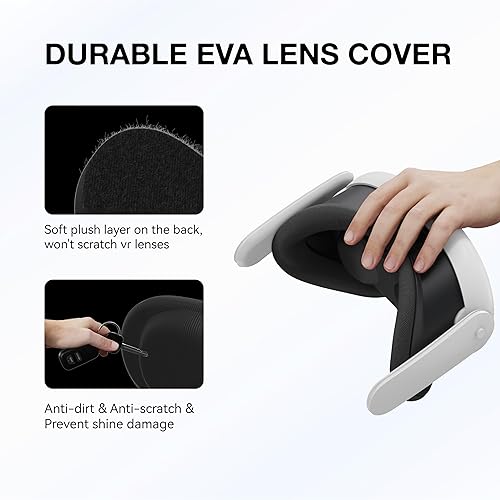 Miniatura 5 de VR Face Pad Cover and VR Shell Cover and Lens Cover Protector for Meta Quest 3 Accessories, VR Headset Covers Set for Oculus Quest 3 Headset (Black)