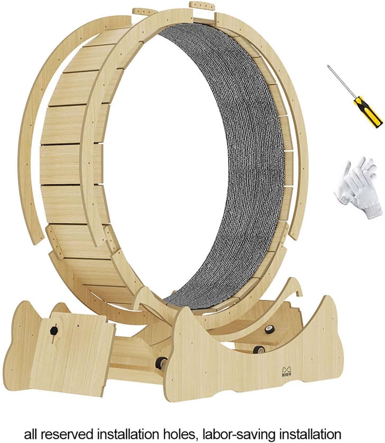 Kołowrotek dla kota, zabawka, kołowrotek do biegania z hamulcem(Wood)