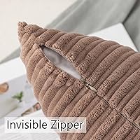 Vista 99 de UGASA - Juego de 2 fundas de almohada de terciopelo a rayas, funda decorativa para cojín con cremallera oculta para el hogar, sofá, dormitorio