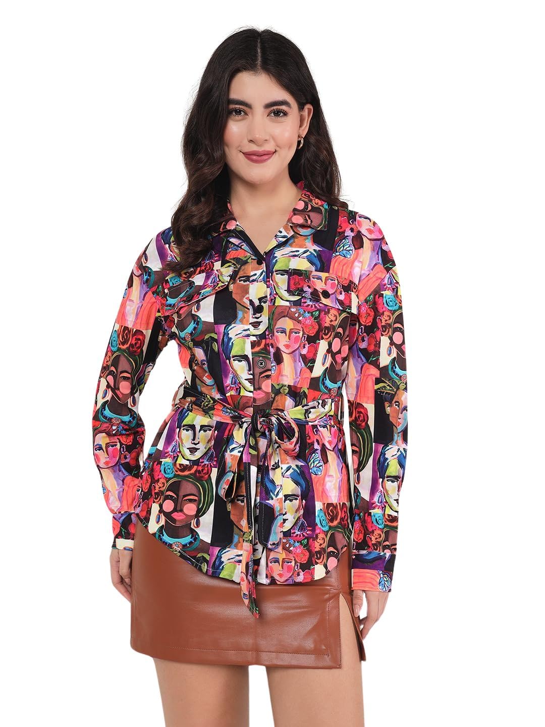 tandul Printed Multicolor Women's Coat - Polyester, Long Sleeves Coat (10578)-picture-25
