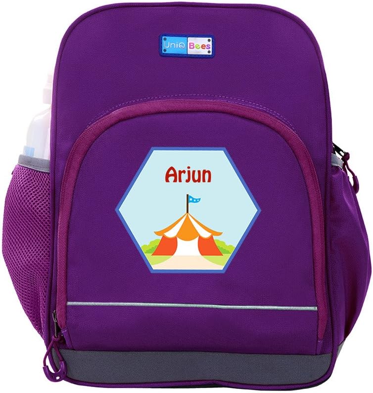 UniQBees Personalised School Bag with Name (Little Life Pre-School Backpack-Purple-Wigwam)