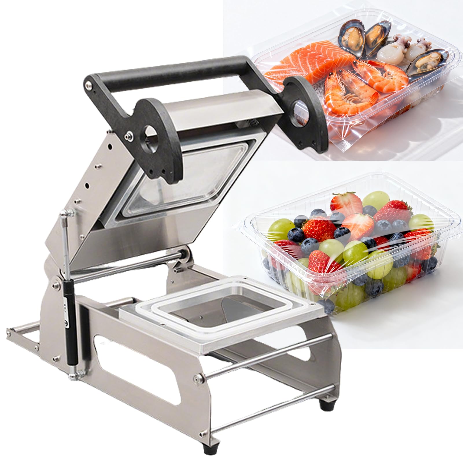 asdchZen Manual Heat Sealing Machine For Takeaway Boxes, Semi-Automatic Food Packaging Solution (Silver 18 * 12Cm)