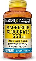 Vista 1 de Mason Natural Gluconato de magnesio 550 mg, suministro de 100 días para el corazón saludable normal y el sistema nervioso