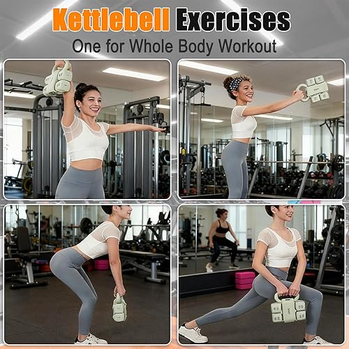 Miniatura 5 de Juego de 2 mancuernas ajustables 4 en 1 para mujer, con ajuste rápido, cada juego de pesas de mano de 2 libras, 3 libras, 4 libras y 5 libras para