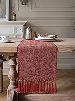 Vista 30 de ZeeMart Light Grey Table Runners 108 Inches Long, Burlap Linen Style Rustic Farmhouse Table Runner, Long Boho Dining Table Runner, 13x108 Inches