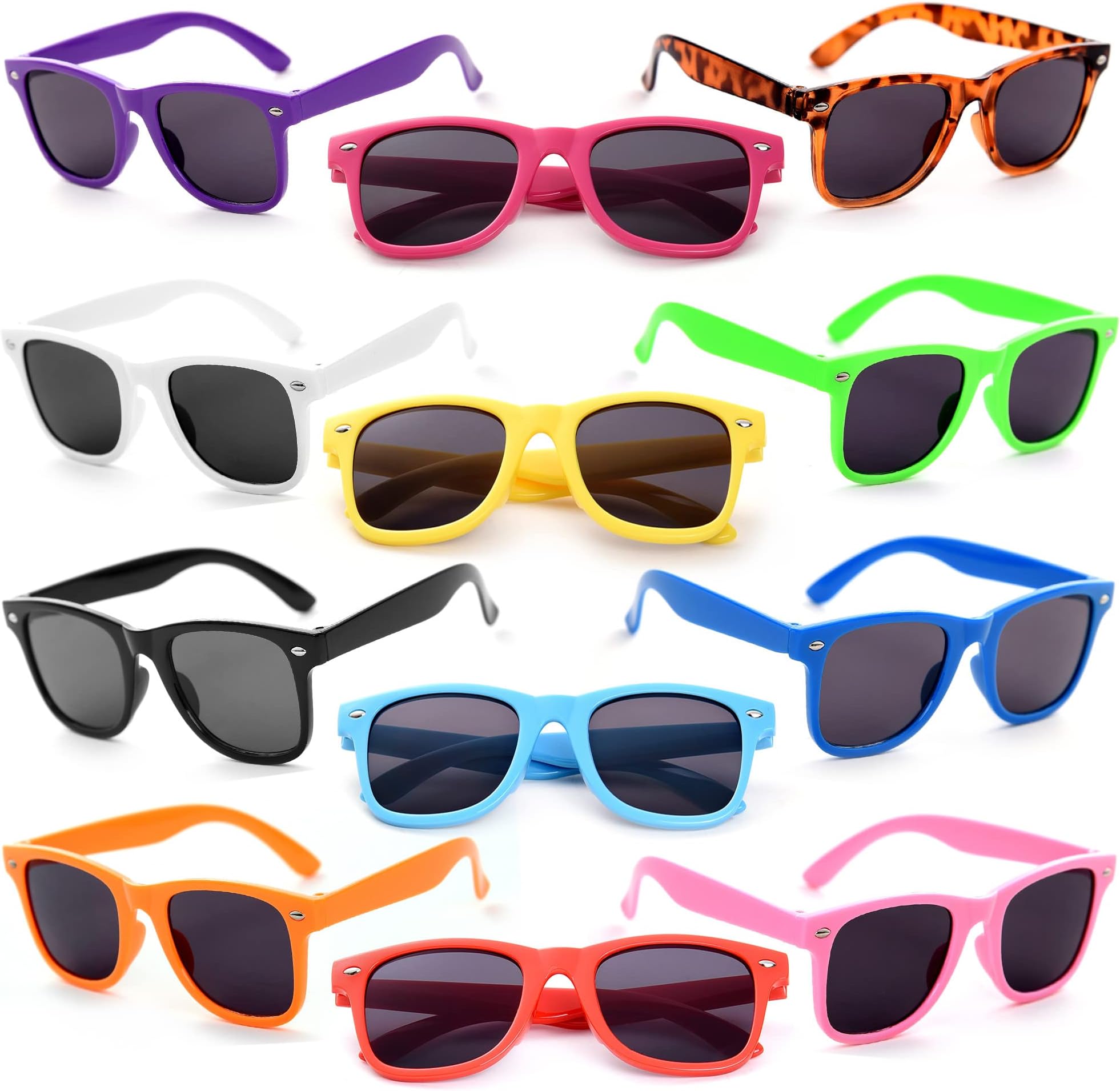 FSMILINGKids Sunglasses Bulk Neon Sunglasses Party Favors for Kids Boys Girls Birthday Beach Pool Party Supplies