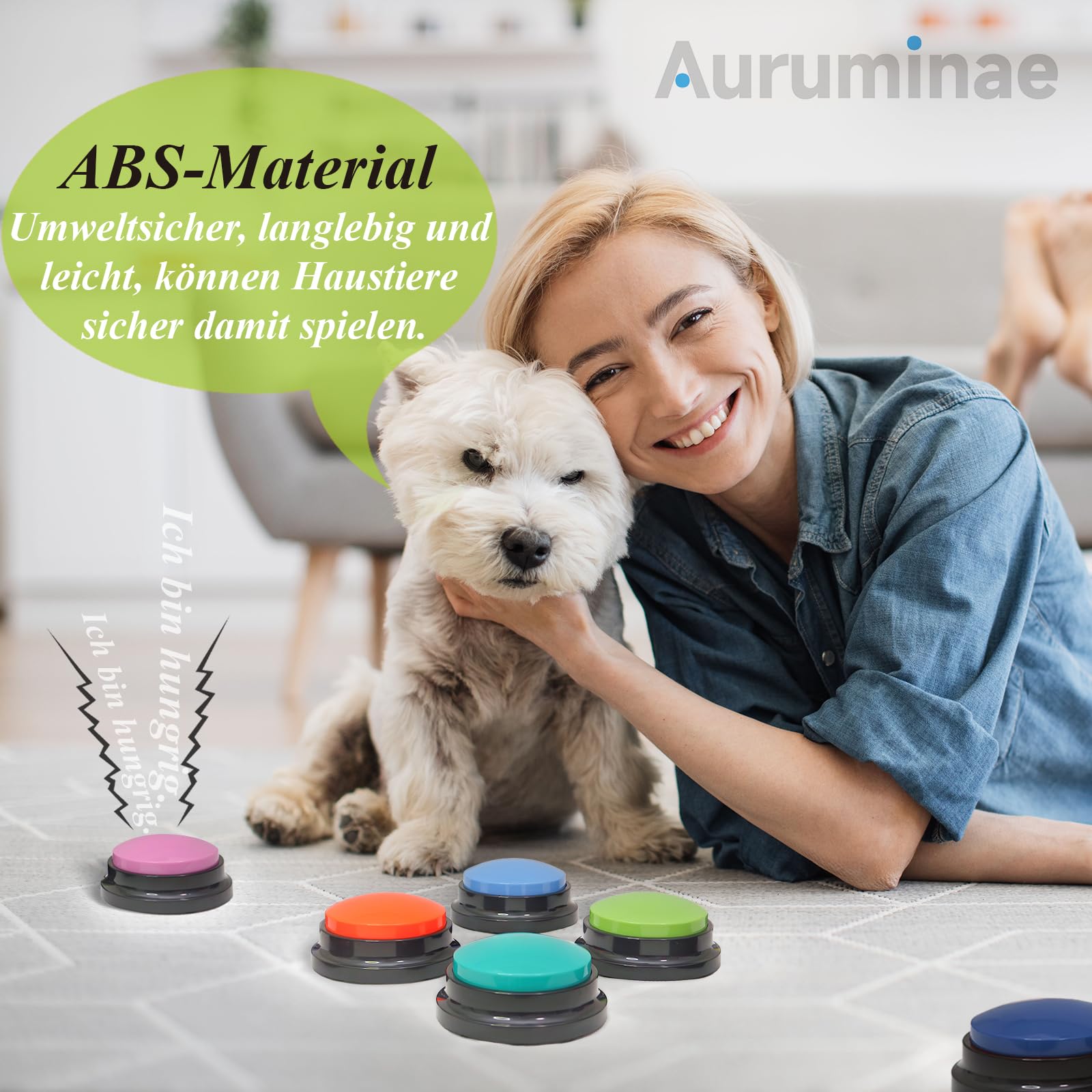 Buzzer Lot de 10 jouets intelligents pour chien avec fonction d'enregistrement