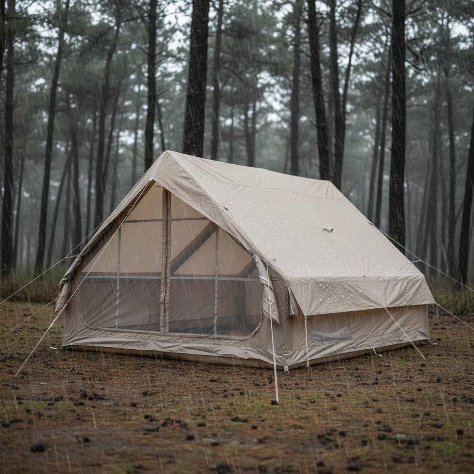 Abri Extérieur Tente Gonflable Camping, Beige, 6 Mètres Carrés Beige, 6 Mètres Carrés