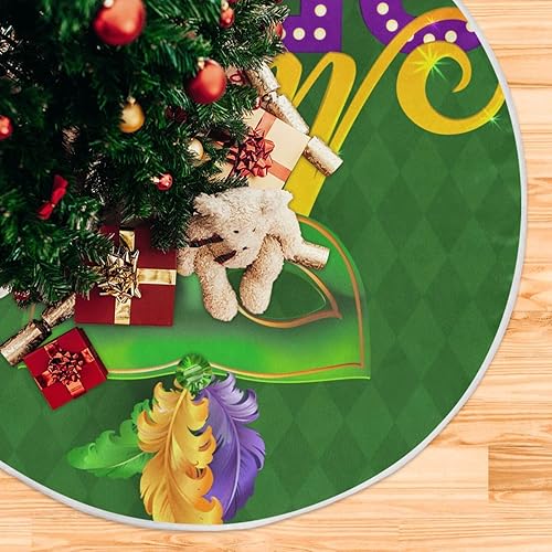 Miniatura 5 de Carnival Mardi Gras Trees Skirts, Soft Christmas Tree Skirt, Under Christmas Tree Decorations, Small Christmas Tree Skirt for 3ft Tree