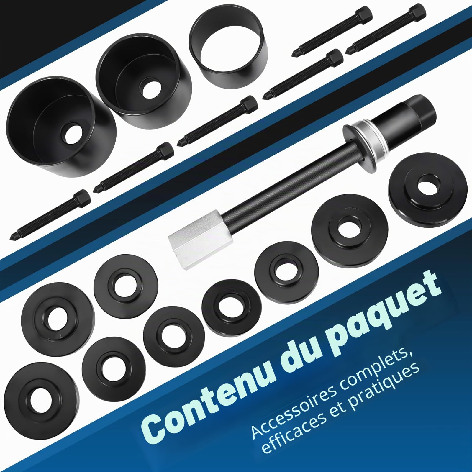 FreeTec 19 Pcs Outil Roulement De Roue Extracteur Assemblage Démontage Outil
