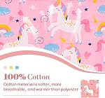 Sivio Paillasson 2lbs 100% Couverture en coton pour les enfants Couverture lap pondérée sensorielle pour les jeunes à l'extérieur pour enfant, 19 x 21 Licorne rose de pouce