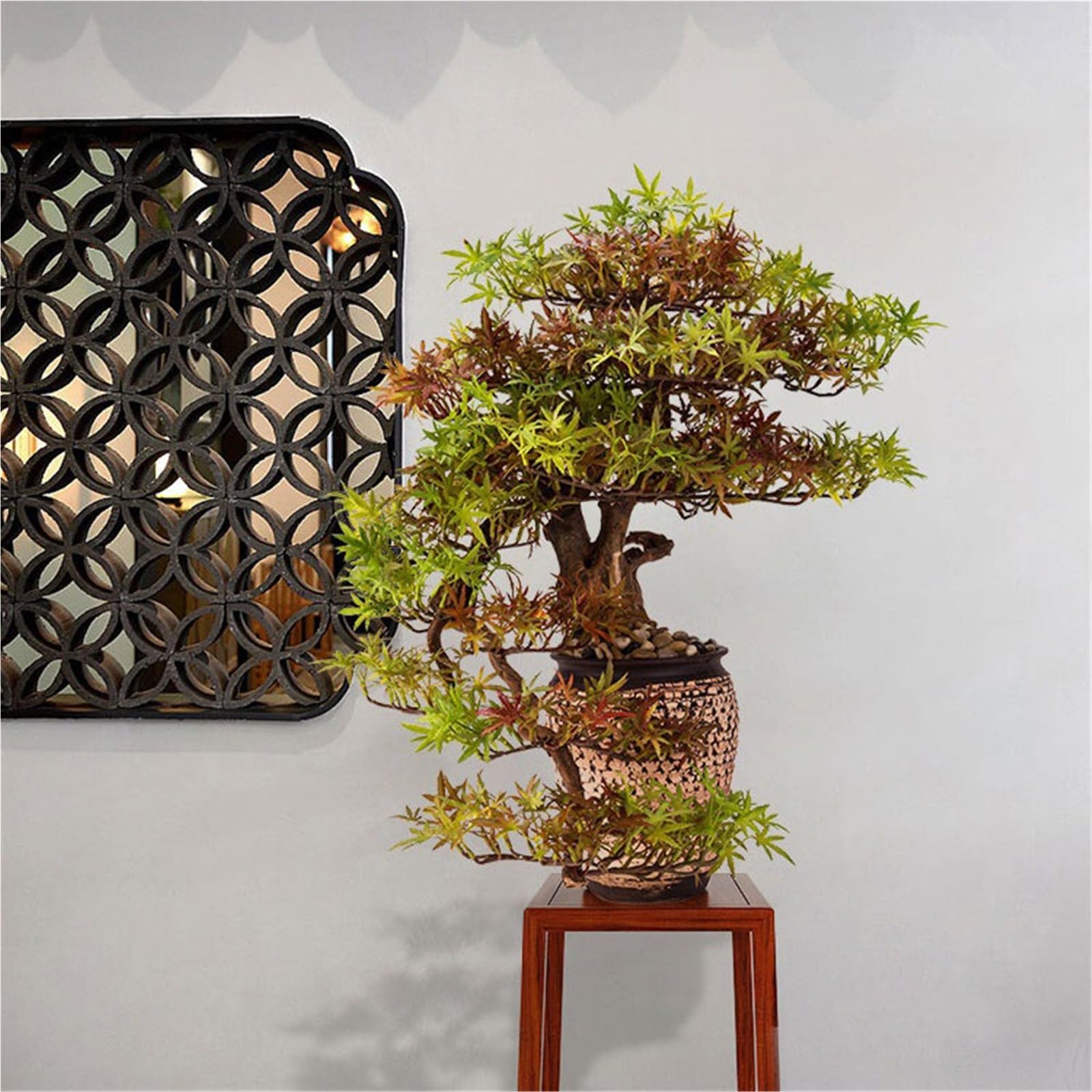 Faux Sapin Plante bonsaï Artificielle de 25 Pouces, Fausses Plantes en Pot, décoration d'intérieur for Bureau, Table Maison Décoration d'intérieur