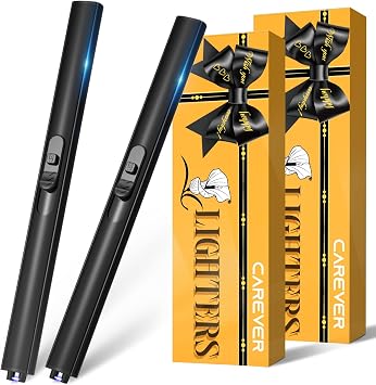 Candle Lighter Stocking Stuffers for Women Men 2Pack Electric Plasma Arc USB Rechargeable Lighters for Grill Home Kitchen BBQ Camping Cool Gadget Christmas Birthday Gifts for Mom Women Men Adults Her