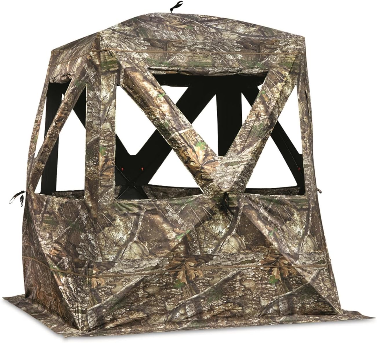 Guide Gear Flare XL Tall Hunting Ground Blind, See-Through, 360 View, 2-3 Person Pop-up Tent, Turkey, Duck, Deer Hunting Gear Equipment Accessories
