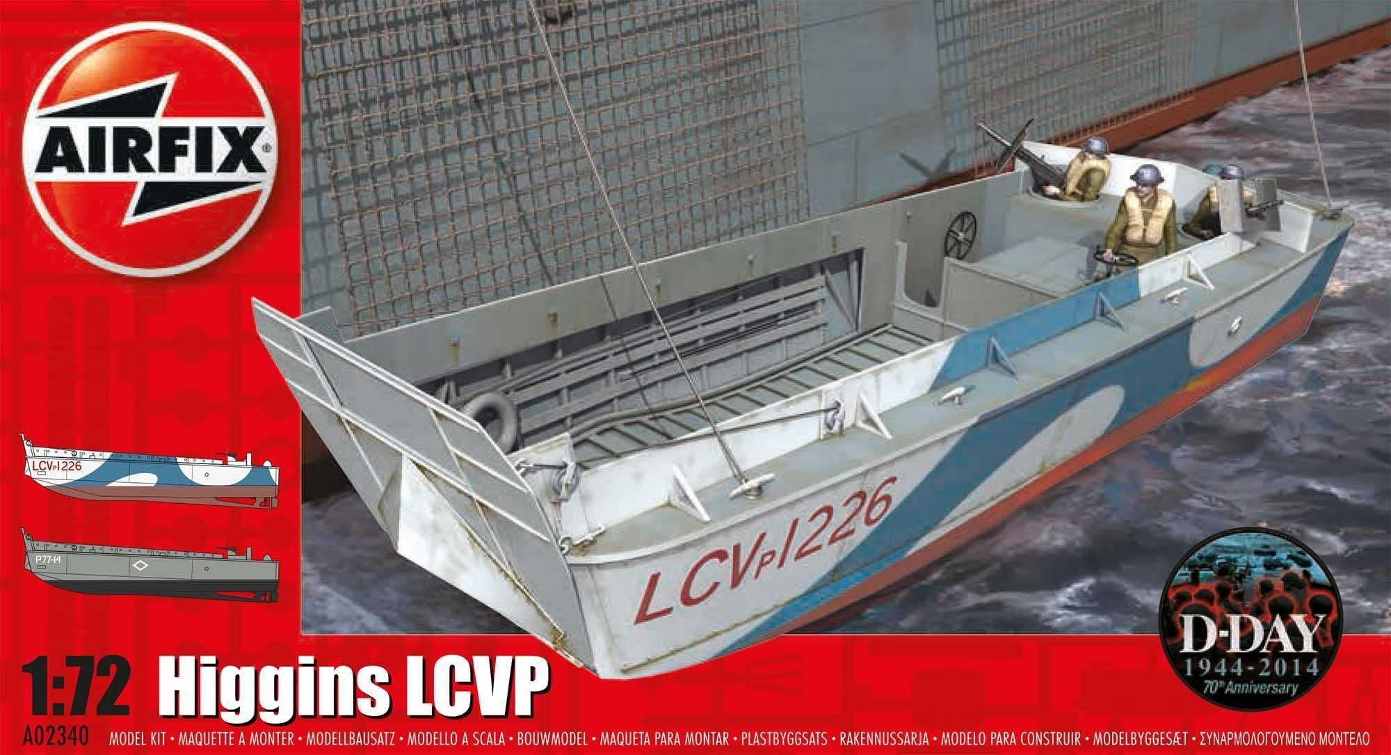 Airfix Model Set - A02340 Higgins LCVP Model Building Kit - Plastic Model Watercraft Kits for Adults & Children 8+, Set Includes Sprues & Decals - 1:72 Scale Model