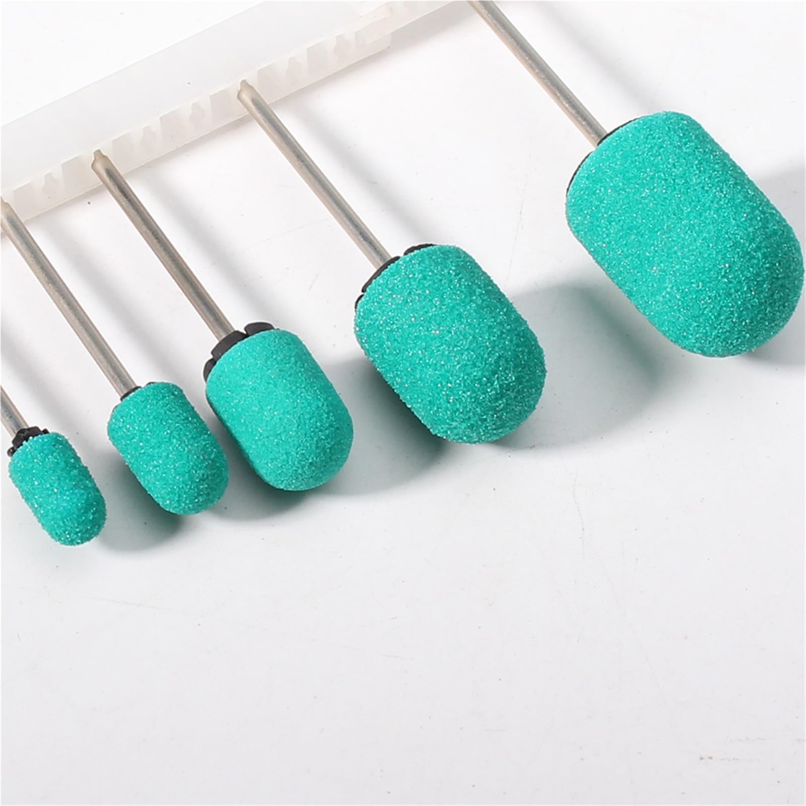 Tambores de Lijado 50 Uds tapas verdes broca de goma for uñas pulido arte giratorio eliminar rebabas herramienta accesorio for manicura pedicura(16x25mm-80)