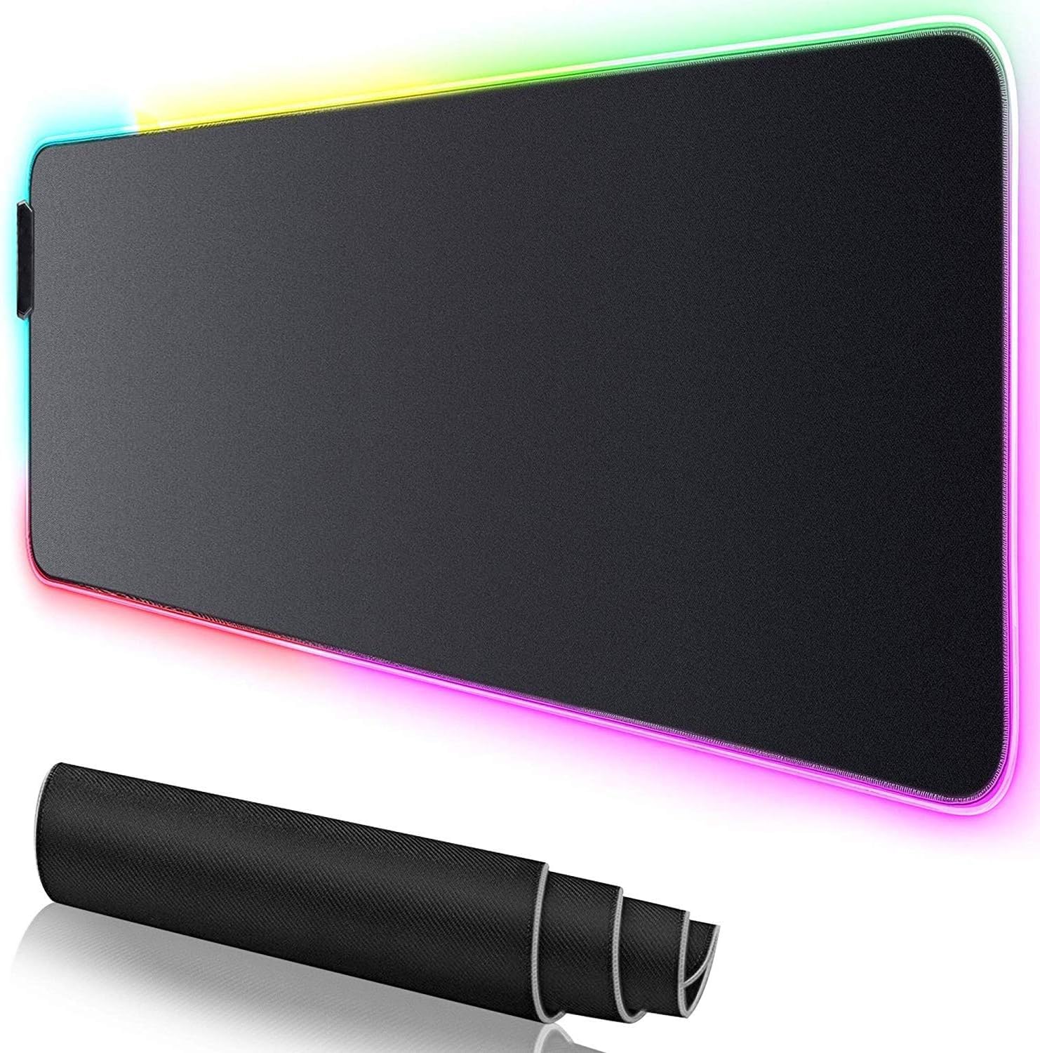 Klasse Rgb Mouse Pad 80x30 Cm, 4 mm Kalınlık, Parlak Su Geçirmez Yüzey, Oyuncu Gaming XXL Mausepad, 14 Farklı Renk Modu (Parlak Siyah)