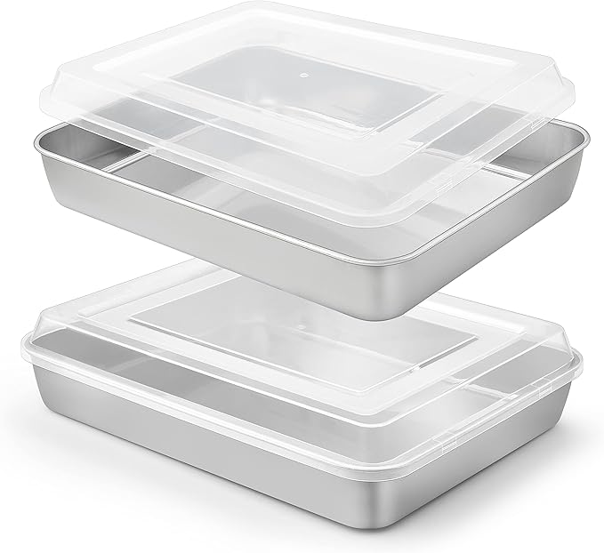 Herogo Baking Pan with Lid, 9 x 12 Inch Stainless Steel