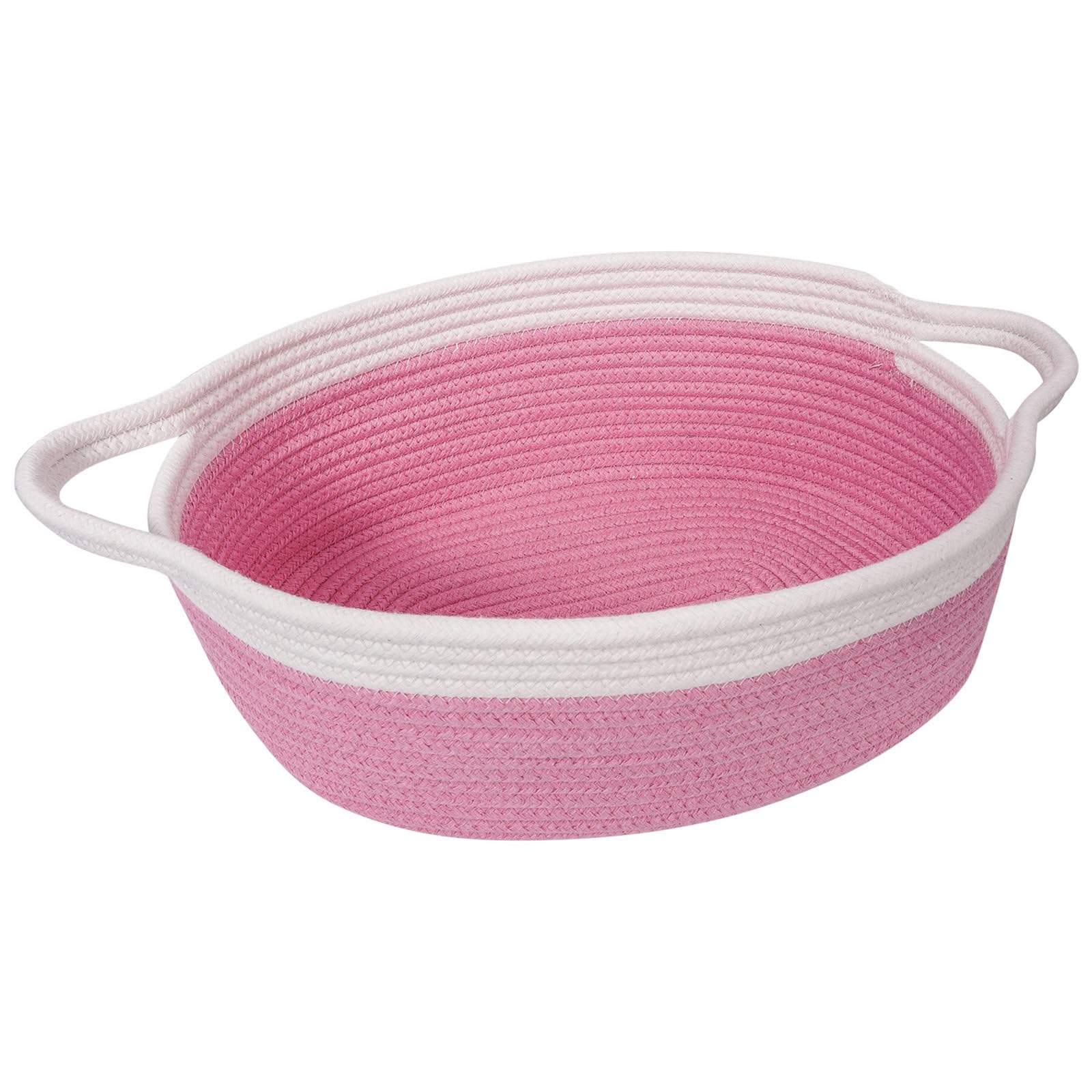 TIMEYARD Aufbewahrungskorb, Korb Geflochten, Geschenkkorb Leer, SpielzeugKorb, Baumwolle Organizer Korb für Windeln, Handtücher, Snacks, Hundespielzeug, Osterkorb, 30 x 20 x 12 cm, Rosa