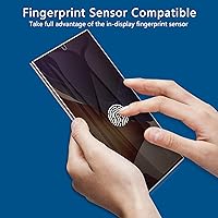 Vista 3 de LYWHL [2+2 Pack] for Samsung Note 20 Ultra Privacy Screen Protector, [Support Fingerprint ID] Anti-Spy Black Full Adhesive Flexible Film + Camera
