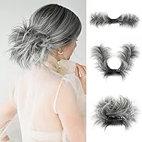 Vista 27 de Peine de moño desordenado con clip lateral para mujer, corto, natural, lacio, versátil, ajustable, fácil de peinar, piezas de cabello