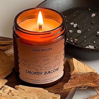 SMOKEY BACON Irresistibe BBQ Scented Rapeseed Cande a Sish Amber Jar