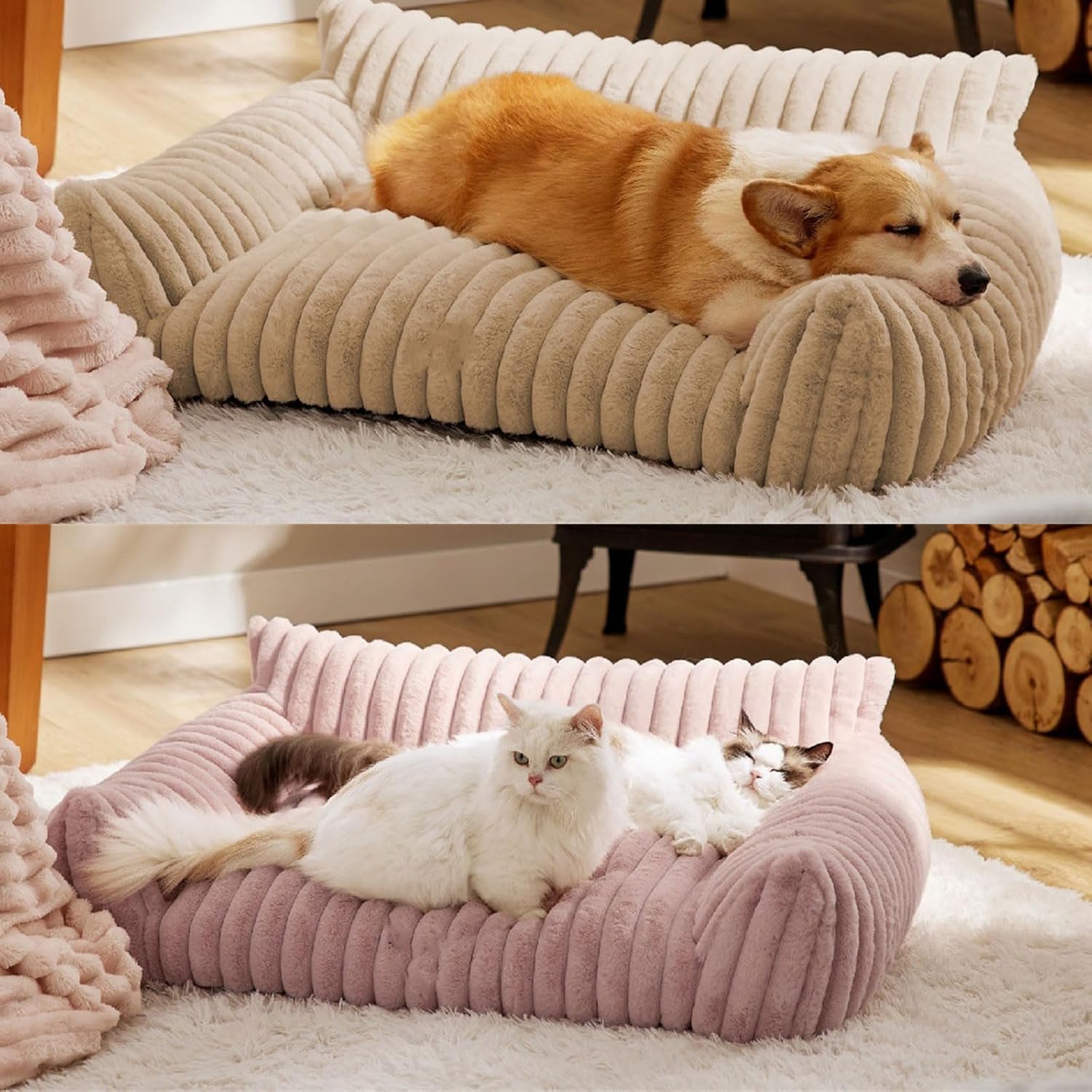 Dog Puppy Cuddle Bed Lounger Base Luxurious Cushion Sofa for Small to Large Pet Creative Pet Bed Thicken Nest