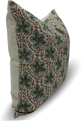 Miniatura 9 de Fundas de almohada de algodón grueso con estampado de bloques de 18 x 18 pulgadas, fundas decorativas hechas a mano para sofá y sofá, funda de cojín