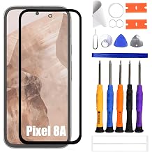 Compatible with Google Pixel 8A Display Glass Front Glass Repair Replacement Set + OCA No LCD Screen and Touch Digitizer