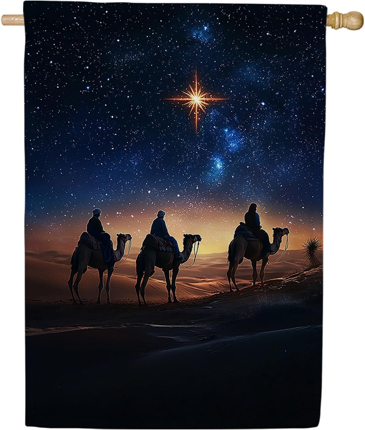 America Forever Three Wise Men House Flag, 28 x 40 inch Double Sided, Christmas Nativity Banner, Star of Bethlehem Religious Outdoor Decor, Spiritual Holiday Outside Decorations Yard Flag