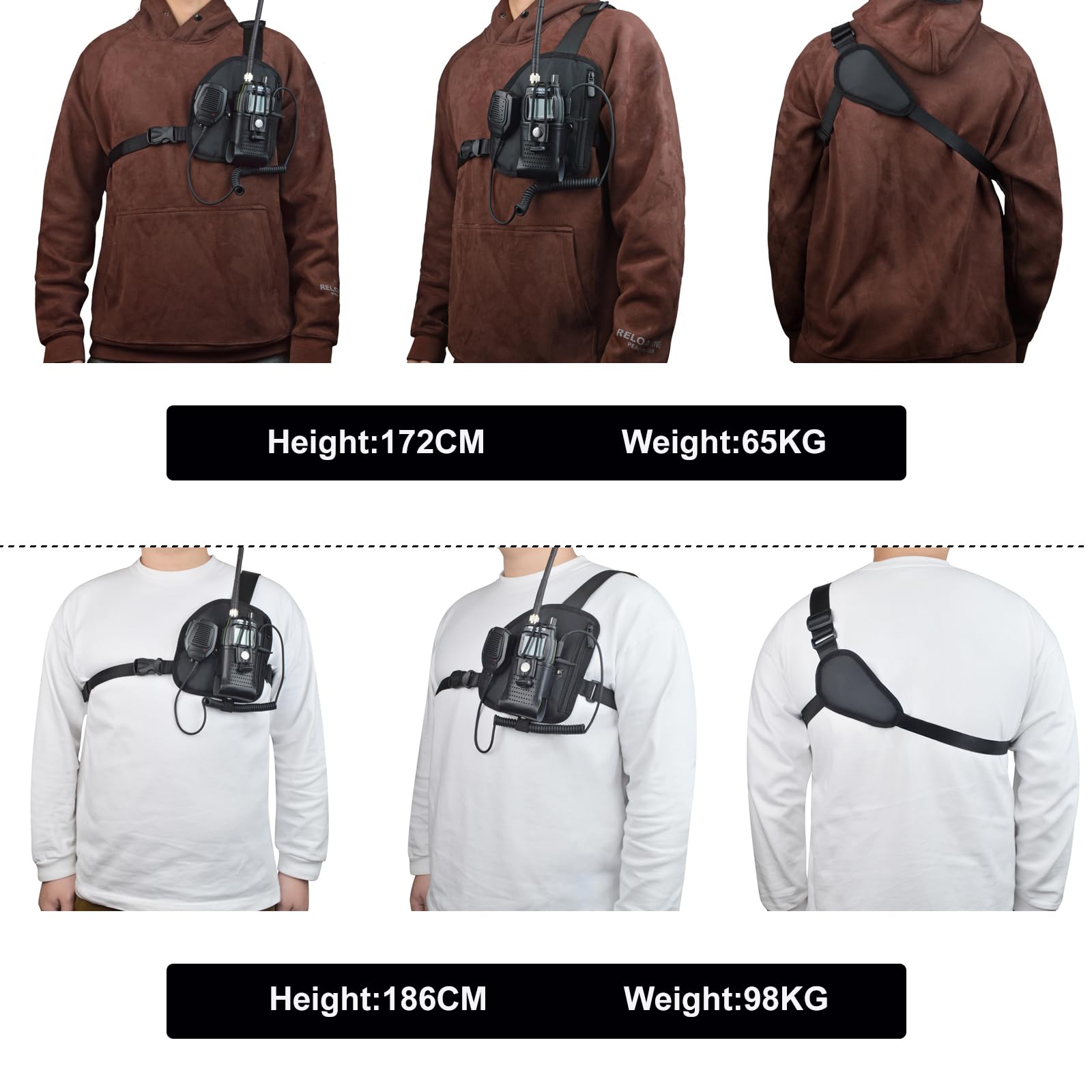 UAYESOK Porte Talkie Walkie Poitrine, Harnais Support Radio Police, Housse étui Pochette Hostler en Nylon pour Kenwood Baofeng Icom Midland Motorola Retevis Yaesu Gilet Tactique