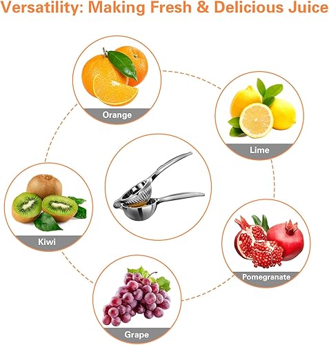 Miniatura 2 de Exprimidor de limón, exprimidor de limón resistente, exprimidor de lima de acero inoxidable, prensa manual de cítricos, exprimidor de naranja de