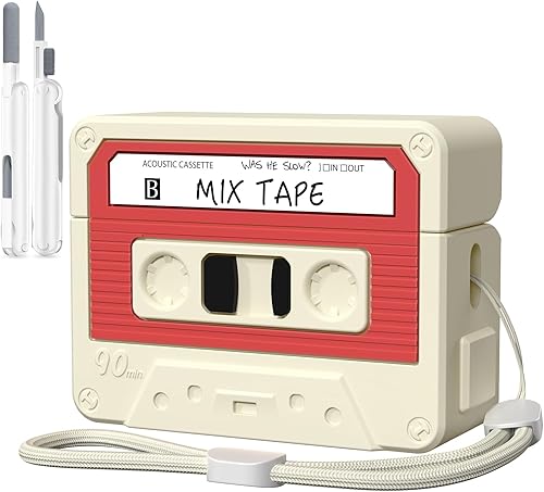 Miniatura 11 de Funda para AirPod Pro 3, KOREDA con diseño gracioso de cinta de cassette para Airpods Pro 3ª generación 2025, funda protectora de silicona linda de