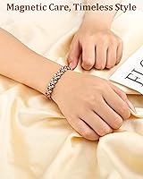 Vista 6 de BioMag Pulseras de cobre 99,99% para mujeres, pulseras magnéticas con imanes de neodimio de 3500 Gauss con herramienta de ajuste de tamaño y caja