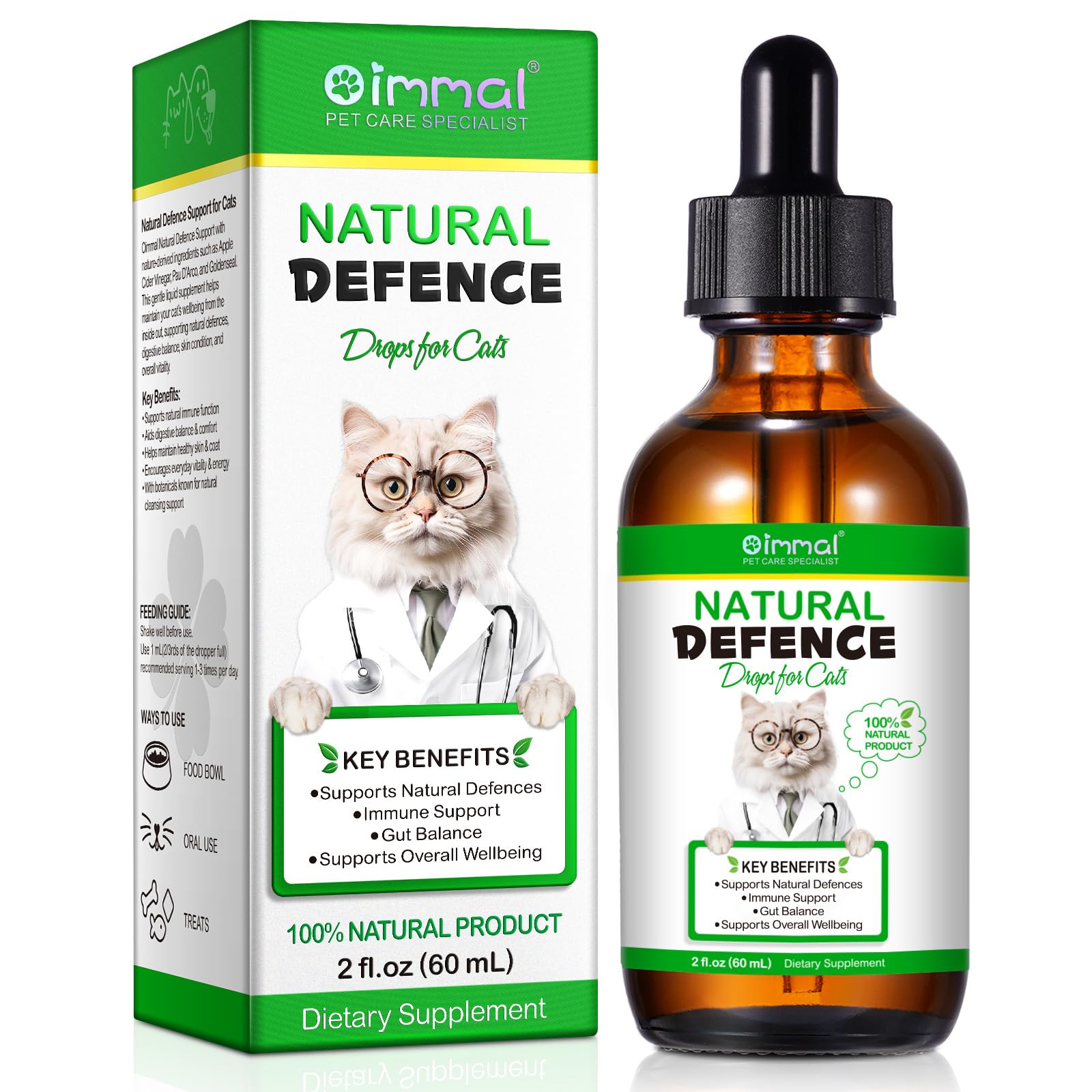 Natürliche Antibiotika für Katzen, Katzen-Antibiotika für Infektion, Unterstützt Immunsystem & Allergie Relief, Juckreiz Linderung, Katze Antibiotika für Harnwegsinfektion (UTI), 60ml