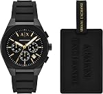 A|X ARMANI EXCHANGE Men's Chronograph Black Silicone Band Watch (Model: AX4161)