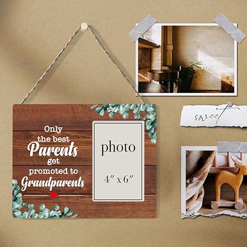 Miniatura 4 de Regalos para abuelos, regalos para abuelos, regalos para abuelos por primera vez, anuncio de embarazo para abuelos, marco de fotos de madera para