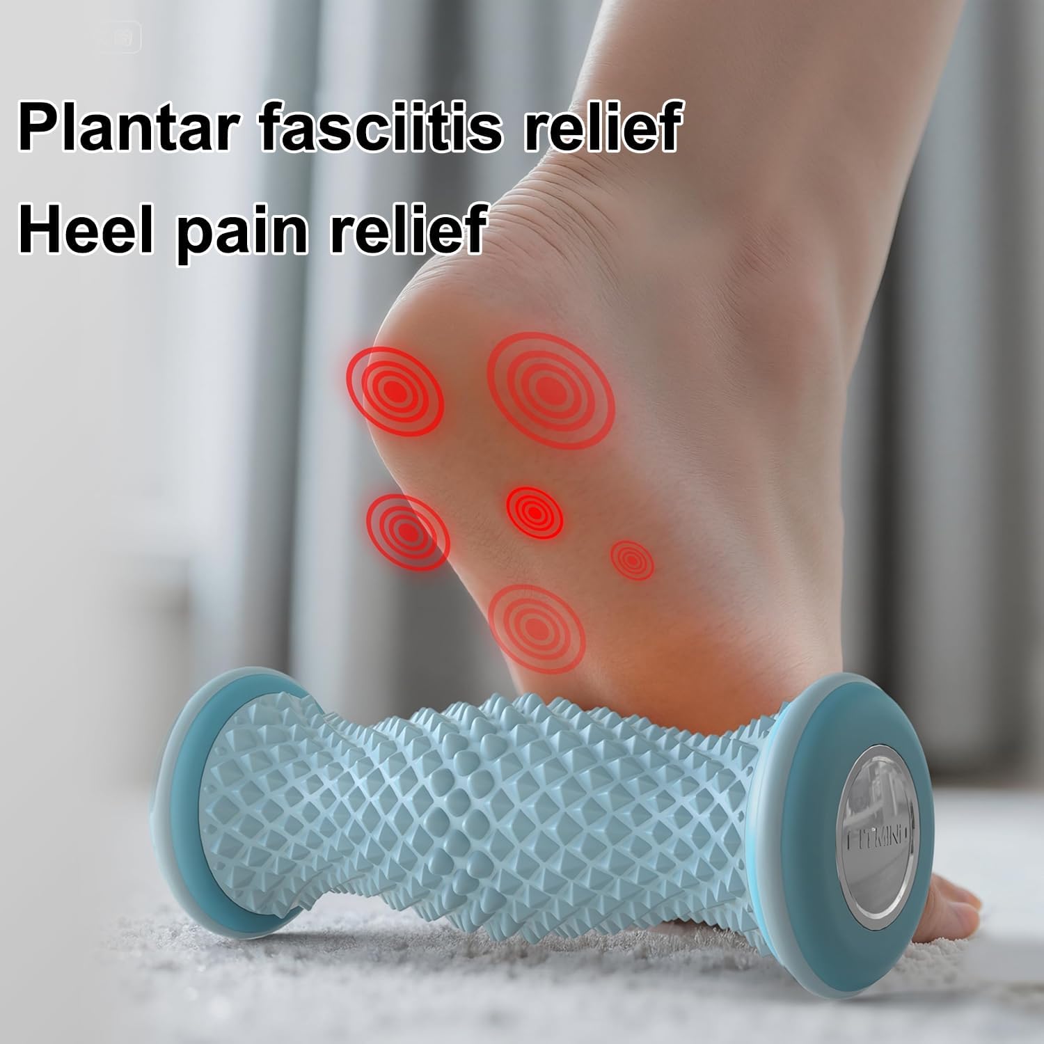Foot Roller Massager for Plantar Fasciitis Relief, Portable Silent Deep Tissue Massager Tool for Arch and Heel Pain-Blue - Image 2