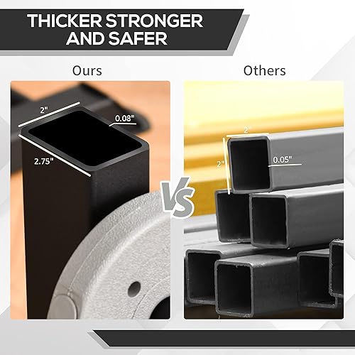 Miniatura 6 de Soozier Soporte eléctrico con barra de dominadas y estante ajustable para pesas, equipo de entrenamiento de fuerza de torre de energía de alta