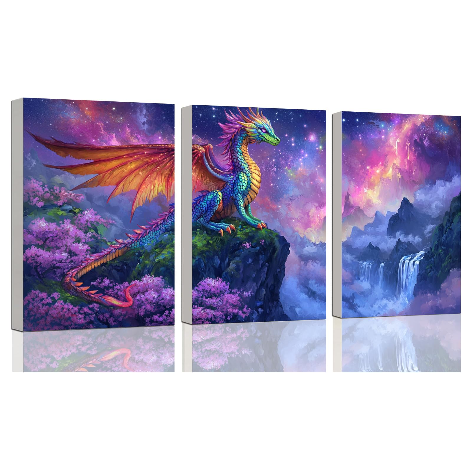 Photo 1 of amlivo 3 Piece Dragon Paint by Numbers Kit for Adults